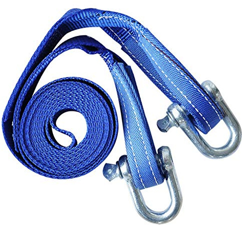BCJMKDX Corda di Traino per Auto. Cavo di Traino for Auto da 10 tonnellate e 5 Metri con Ganci a U, Cavo trazione for Veicoli Fuoristrada, for rimorchi Fune, Cinghie for carichi Pesanti