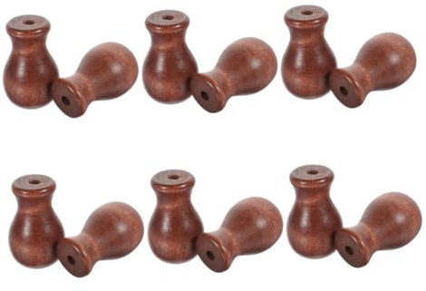 MOTHNUR 12 Pezzi Pomelli in Legno per Cordoncini Tende Avvolgibili Manopole per Finestra Accessori Sostitutivi per Cordini Tende Design Semplice e Resistente Colore Naturale Marrone