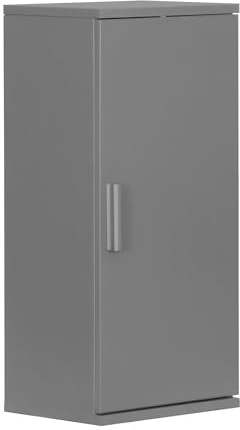 Relaxdays Armoire Suspendue Salle de Bain, 2 Compartiments, H x L x P : 62 x 30 x 21 cm, étagère réglable, MDF, Gris