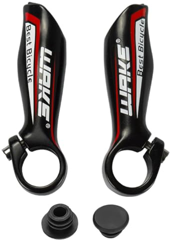 CYSKY Cykelstyre horn 1 par 22,2 mm barändar cykelhörnhandtag aluminiumlegering med 2 styrstopp för MTB, vägcykel, mountainbike (röd)