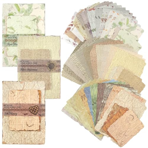 DIPZO Kit de 84 hojas de papel Scrapbook, papel decorativo vintage y grabado para Scrapbooking, diarios creativos, fabricación de tarjetas, Bullet Journaling y proyectos de manualidades