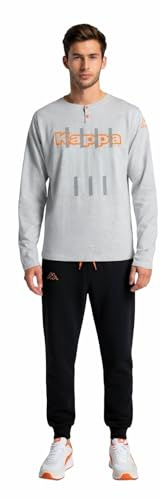 Kappa Pigiama Uomo Cotone Lungo - Pigiama Uomo Cotone Leggero Estivo (IT, Testo, L, Regular, Regular, 26105 Beige)