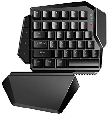 KUANDARMX Teclado Gaming para Una Sola Mano Ergonomica Conexión Bluetooth 35-Key Mini Portatil Teclado Profesional para Juegos per Pc Windows/Mac, Black