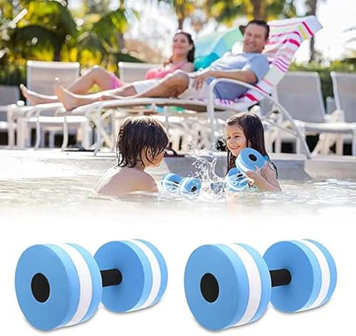 2PCS Schwimmen Hantel EVA Schaumstoff Wasser Aerobic Hantel Aquatic Barbell Aqua Fitness Schwimmbad Übung 10,6 x 5,9'' Blau