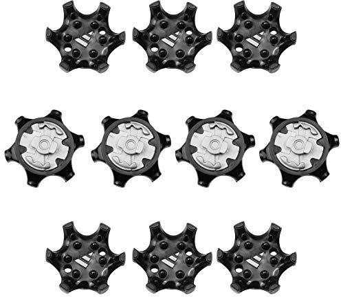 YunBey 10 Piezas Tacos para Zapatos de Golf Anti Deslizamiento Clavo para Zapato de Golf de Fácil Recambio para Zapatos de Golf (Negro)