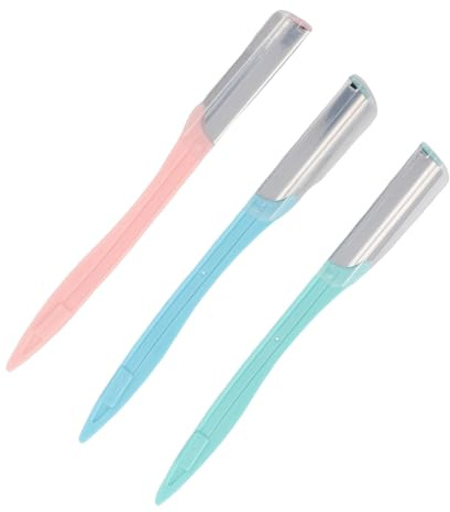 Sonew 3 Stück Augenbrauenrasierer, Shaper Wange Gesichtshaarentferner Pfirsich Fuzz Rasierer, Augenbrauen Rasierer für Damen und Herren