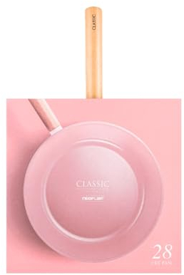 Neoflam Kitchen Nonstick 11-inch Stir Fry Pan with Wood Handle, Induction Compatible Cookware for All Stovetops, Healthy Cooking Ceramic Coating Skillet, Made in Korea (28cm)