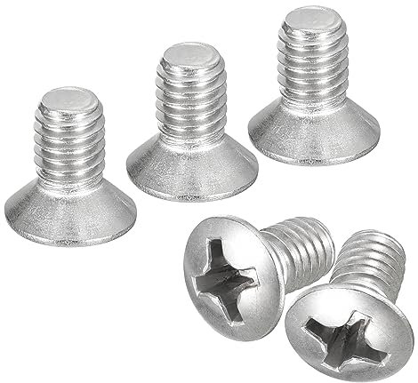 QUARKZMAN Tornillos para Máquina con Cabeza Ovalada Phillips, M6x10 mm 25 Unidades Acero Inoxidable 304 Cabeza Ligeramente Avellanada Tornillos con Cabeza Avellanada Levantada.