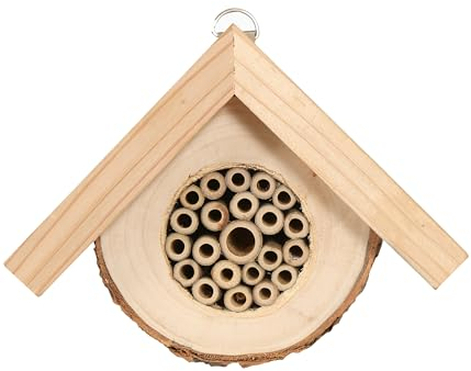 Dehner Natura Premium Insektenhotel Cuneo, Bienenhotel wetterfest, Insektenhaus/Nistkasten für Bienen/Schmetterlinge/Käfer, ca. 17 x 13.5 x 8 cm, Zedernholz/Pappel, Natur