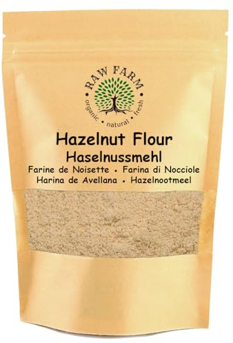 Raw Farm – Harina de Avellana 1 kg – 100% Avellanas Blanqueadas Finamente Molidas – Sin Gluten y Apta para Keto – Ideal para Repostería, Cocina y Recetas Saludables