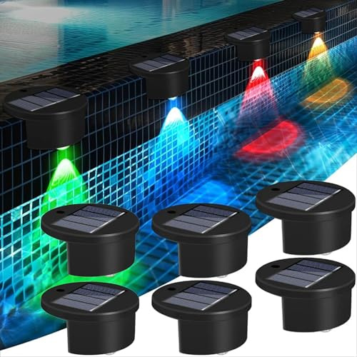 TaimeiMao 6 Pezzi Luci Solari per Esterni, Luci Solari per Piscine, Luci LED Solari per Piscina, Lampada Solare da Esterno, per Giardino, per Laghetti, Gradini, Pareti, Terrazzo