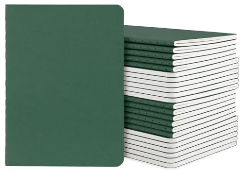 Yarotm Quaderni A6 Fogli Bianchi - 24 Pezzi Pack 100g/m² Taccuino Sfoderato - 30 Fogli Block Notes A6 10x14cm - Blocco Note Copertina Morbida Verde Scuro - Notebooks per Appunti e Sketch, Disegnare