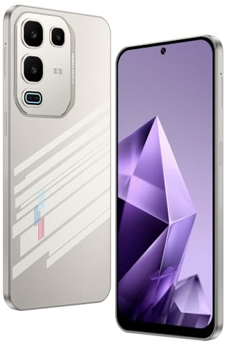 McMgc Note50Pro Unlocked Smartphone, Android 12.0 Mobile Phones 6.6'' HD+ Screen, 32GB ROM/256GB SD, 4G Dual SIM Dual Camera, Face ID+WiFi+BT+FM+GPS+OTG (bianco)