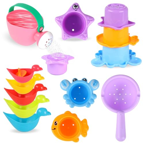 Urker 10PCS Toddler Bath Toys for 1 2 3 4 Year Olds