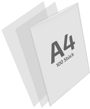 REIF Hamburg 14100 DIN A4 Sichthüllen farblos, 100 Stück aus PE Stärke 0,160 mm, dokumentenecht, Dokumentenhülle oben offen, Made in Germany