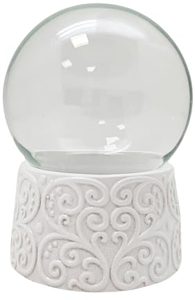 Bastelset DIY Schneekugel Do it Yourself mit Glaskugel Ornamentsockel weiß | 65mm Durchmesser | Schneekugel selber Machen | individuelle Schüttelkugel | 70015