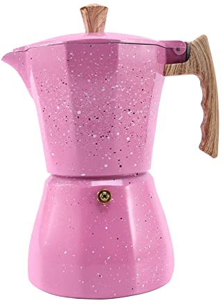 Wisboey La Cafetera Latte Espresso Moka de Estufa 300Ml Rosa