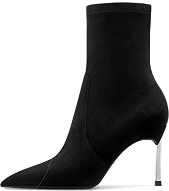 Castamere Donna Spillo Alto High Tacco Heel Chiusa a Punta Stivaletti Slip-on Ufficio Clear Classico Stivali 8.5 CM Heels Nero 40 EU