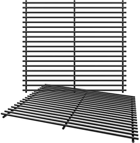 Uniflasy Rejillas de cocina de acero de porcelana para Nexgrill 810-0029 Barril parrilla de carbón con ahumador, piezas de repuesto de rejilla de parrilla de 15.15 x 27.1 pulgadas, paquete de 2