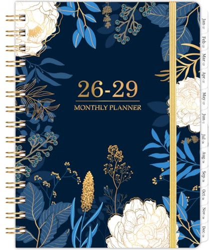 2026-2029 Monthly Planner/Calendar - 3 Year Monthly Planner 2026-2029, 6.3 x 8.4, July 2026 - June 2029, Months Tabs, Inner Pocket, Elastic Closure, Twin-Wire Binding