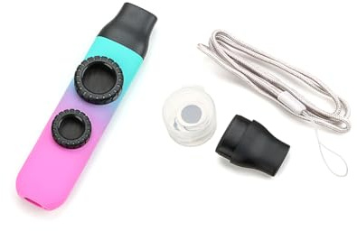 Alnicov Kazoo à double trou, tonalité réglable avec diaphragmes de flûte et cordons pour guitare, ukulélé, violon, piano