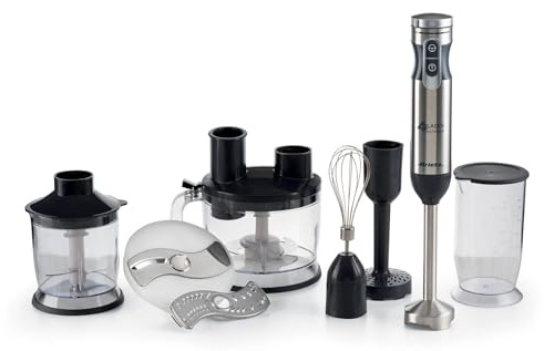 Ariete 898/1 4 Blades Multiprep 7in1, Frullatore a immersione, 7 funzioni, 1000W, 10 velocità + turbo, Capacità 2 L, Accessori inclusi, Silver