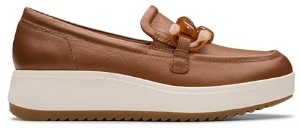 Clarks Damen Zylah May Loafer, Hellbraunes Leder, 41 EU