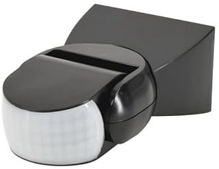 BEMKO Détecteur de mouvement noir - 1200W - IP65 - Portée 12m - Angle 180°