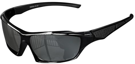 Lunettes de soleil polarisées pour homme, lunettes de soleil polarisées de sport rétro, lunettes de soleil unisexes ultra légères, protection rectangulaire, sport pour cyclisme, conduite, pêche, Noir