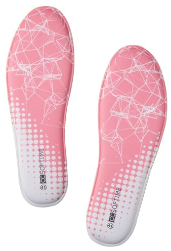 CCSOFTIME Innersulor av minnesskum, komfortinlägg för löpning, vandring, arbetsstövlar och sneakers, ersättningssulor för män/kvinnors sportskor, rosa-38