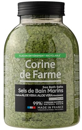 Corine de Farme Sels de Bain Marins Calm Aloe Vera - Relaxation et Bien-être - Hydratation et Apaisement Naturel - 100% Ingrédients d'Origine Naturelle