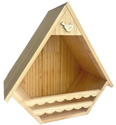 Maisons à oiseaux en bois | Nichoir en bois | Nichoir pour oiseaux de cour – pour merle bleu, pinson, moineau, hirondelle, mésange, pigeon, colibri, jardin, porche, terrasse, cour