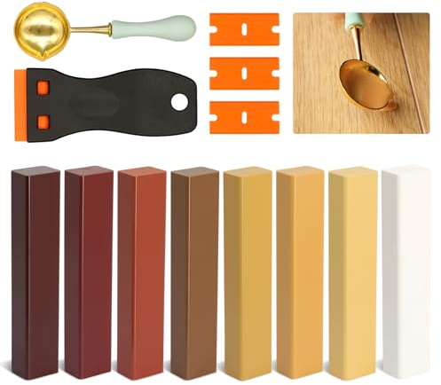 Kit Riparazione Legno 8 Colori Marrone, Stucco per Legno