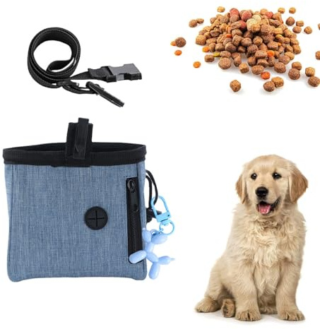 ZWWOGE Porta Premietti per Cani,Marsupio per Cani,Accessori per Cani,Sacca per cani, per addestramento del cane,multifunzionale con dispenser per sacchetti, cintura regolabile,Ciondolo cane palloncino