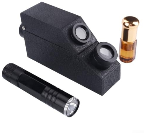 Réfractomètre portable Gem 1.30-1.81 RI | Corps en verre avec lumière intégrée pour un test précis | Outil d'identification des pierres précieuses pour bijoutiers