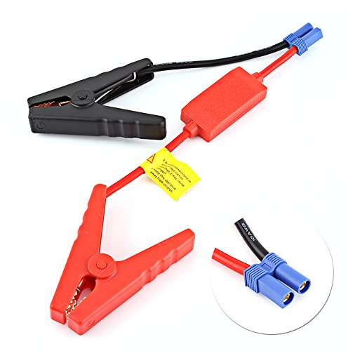 Booster-Kabel mit Klemmen, Starthilfekabel mit EC5-Steckverbinder und Modul zum Verhindern des Rückladens, funktioniert mit Starthilfe für Autos und passt für die meisten tragbaren Starter