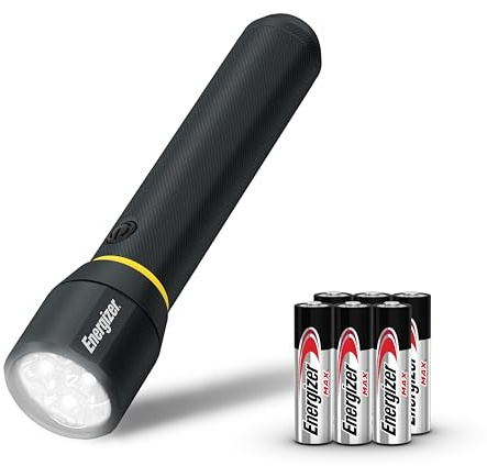 Energizer LED Flashlight Vision PRO, Ultra Bright 1000+ Lumens, IPX4 Water Resistant, Aircraft-Grade Aluminum LED Light, Rugged Metal Flash Light for Outdoors, Emergency Power Outage, Black
