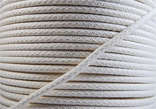Cotton Piping Cord - Natural - Netted, Pre-Shrunk - for Upholstery, Soft furnishings, Dressmaking (5mm White, 10m - 1000cm)