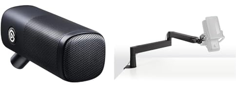 Elgato Wave DX with Mic Arm Low Profile, Fully Adjustable with Cable Management, Dynamic XLR Microphone, speech optimised for Podcasting, Streaming, No Signal Booster Required, any Interface, PC/Mac