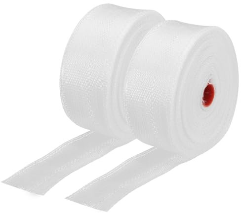 sourcing map Fiberglass Cloth Tape Fiberglass Mesh Glass Fiber Mesh Woven Fiberglass Fabrics Insulation Tape 30m(33 Yard) x30mmx0.17mm for Reinforcement Repair 2pcs