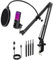 FDUCE M160 USB Gaming Mikrofon Set für PC,RGB Kondensator Podcasting Mikrofon mit Monitor Buchse,schnelle Stummschaltung,Verstärkungsregelung,Pop-Filter,Mikrofonarm für Streaming, Podcasting, Gaming