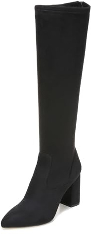 Franco Sarto Womens Katherine Pointed Toe Knee High Boots Black Stretch Suede 9 W
