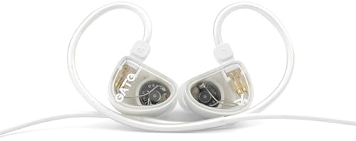 Fanmusic GATE - Cuffie intrauricolari con driver dinamico e cavo da 0,78 a 2 pin (bianco, senza microfono)
