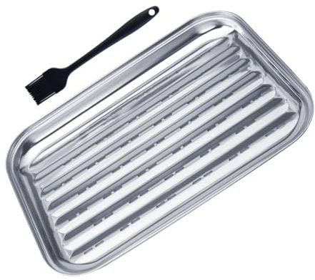 Mipcase Placa De Parrilla Bandeja para Barbacoa Bandeja De Drenaje Inoxidable Diseño De para Picnics Acampar y Cocinar Al Aire