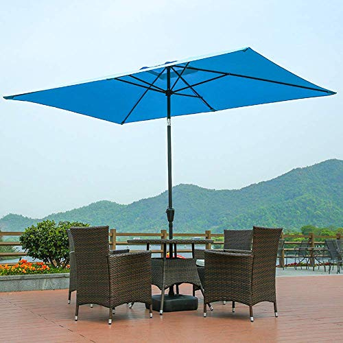LSLYTQ Patio Umbrella Garden Rectangular 2 x Garden Umbrella, Outdoor Sunshade Awning For Terrace Balcony Table Umbrella, Tilt/Crank (blue) good