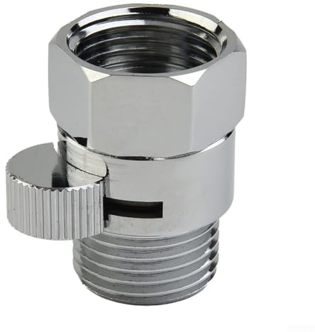 Robinet d'arrêt en laiton massif avec contrôle du débit d'eau et régulateur de pression pour pommeau de douche, douchette à main ou pulvérisateur de bidet, connexion G1/2, finition chrome poli