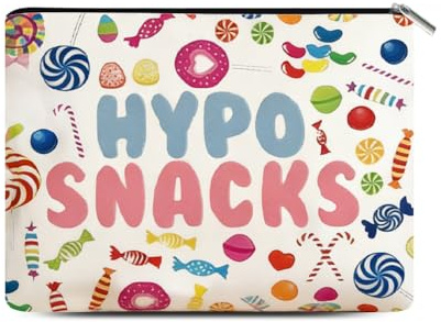 Canvas Hypo Snacks Organiser Pouch for Women Men Portable Candy Storage Bag for Travel Camping Office Small Handy Food Holder with Zipper