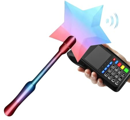 Payment Card Holder Wand - 3D Printed Star Stick, Contactless Tap Payment Accessory With Card Slot, Novelty Gadget For Kids Women Store Supermarket Restaurant Party Prank Fun