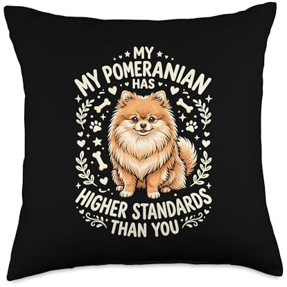 Pomeranian Lover Cute Pom Dog Owner Breeder Humor Quote Throw Pillow