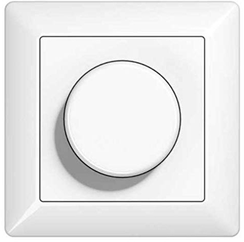 REV Ritter LED 5-100 Watt Unterputz Drehdimmer Dimmer PrimaLuxe + Jung Rahmen AS581WW und Dimmerscheibe A1540WW alpinweiß, Phasenabschnitt-Dreh-Helligkeitsregler, Glühlampe 25-300 Watt